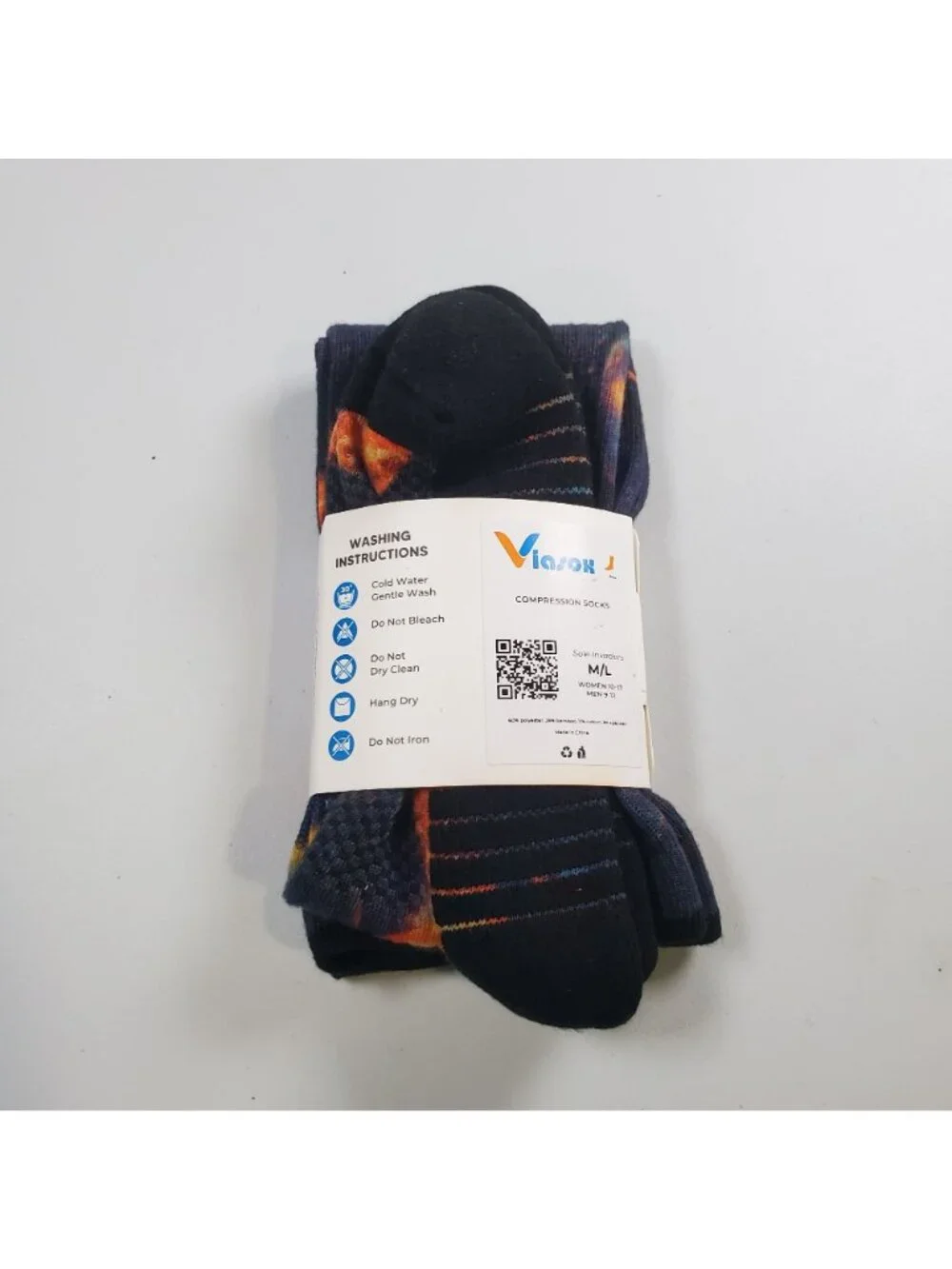 Viasox Easy Stretch Compression Socks Women Size M - L NWT Bamboo Sole Invader